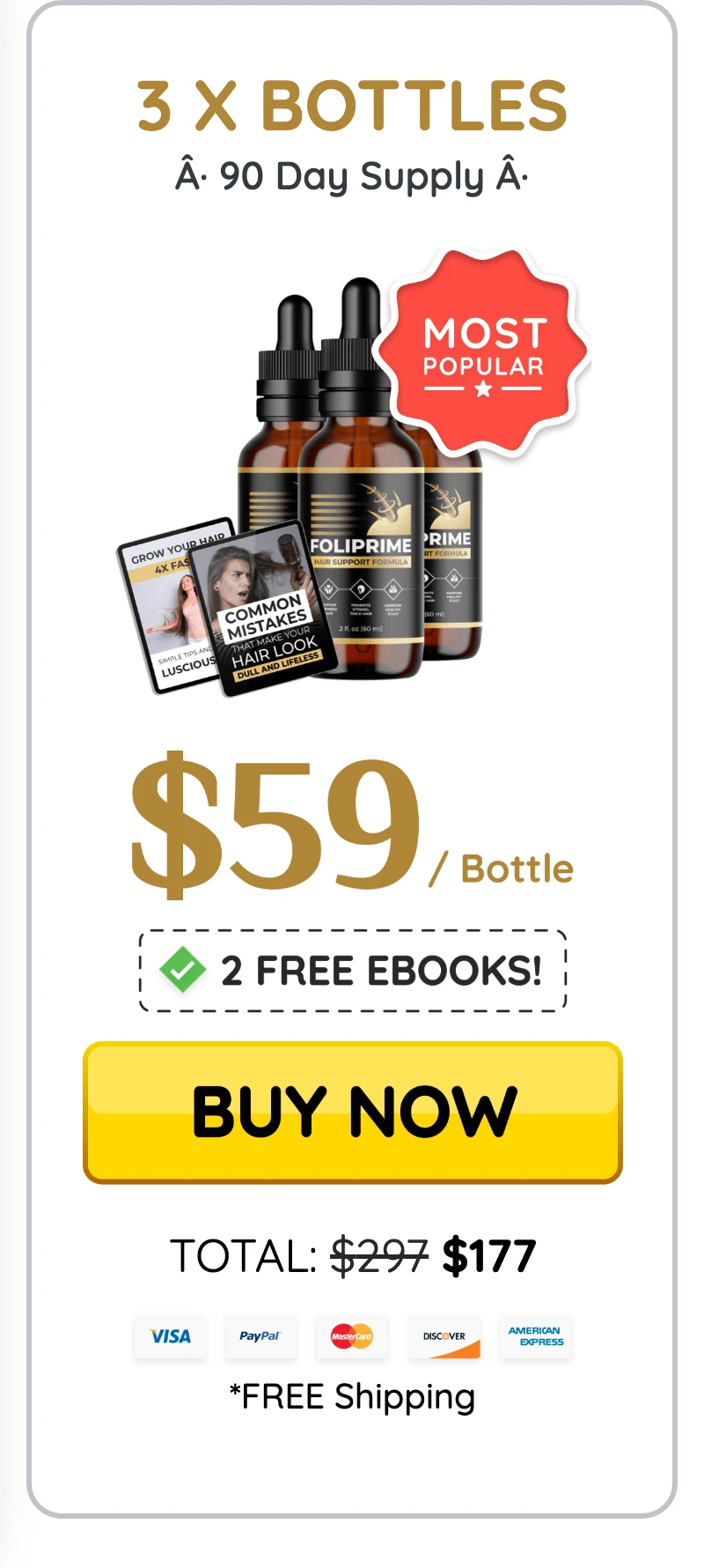 FoliPrime 3 bottles